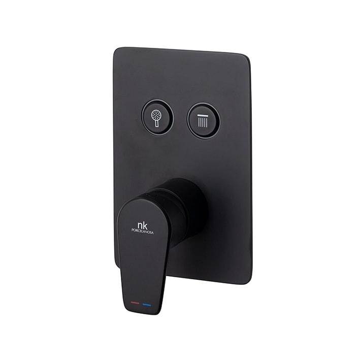 MONOMANDO ENCASTRE BAÑO/DUCHA TOUCH FEEL 2 SALIDAS INSTALACION PLADUR NEGRO