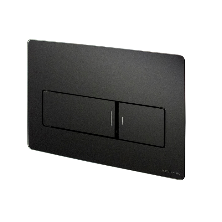 PULSADOR FRONTAL DOBLE SMART LINE GLASS NEGRO