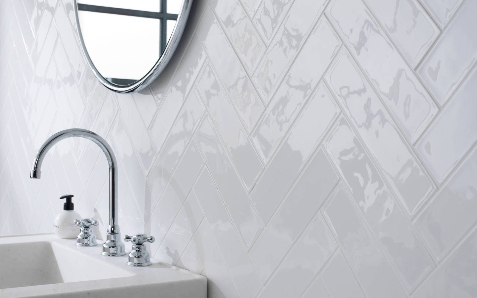 Mur : carrelage en céramique Mediterranea Calpe Nieve 7,5 cm x 30 cm - Porcelanosa