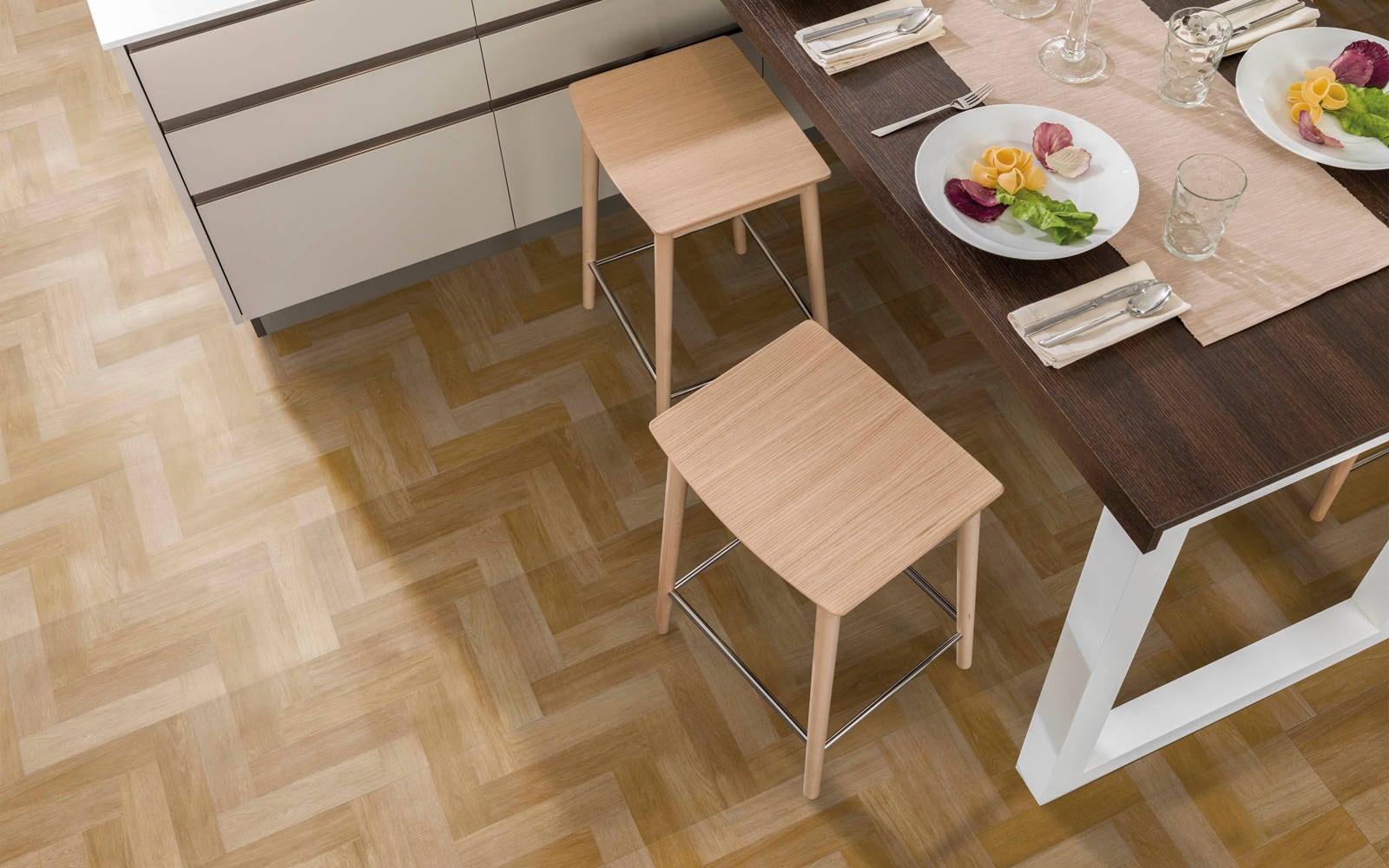 Laminate flooring Cross Espiga Natural 29,34 cm x 118,4 cm x 0,8 cm - Porcelanosa