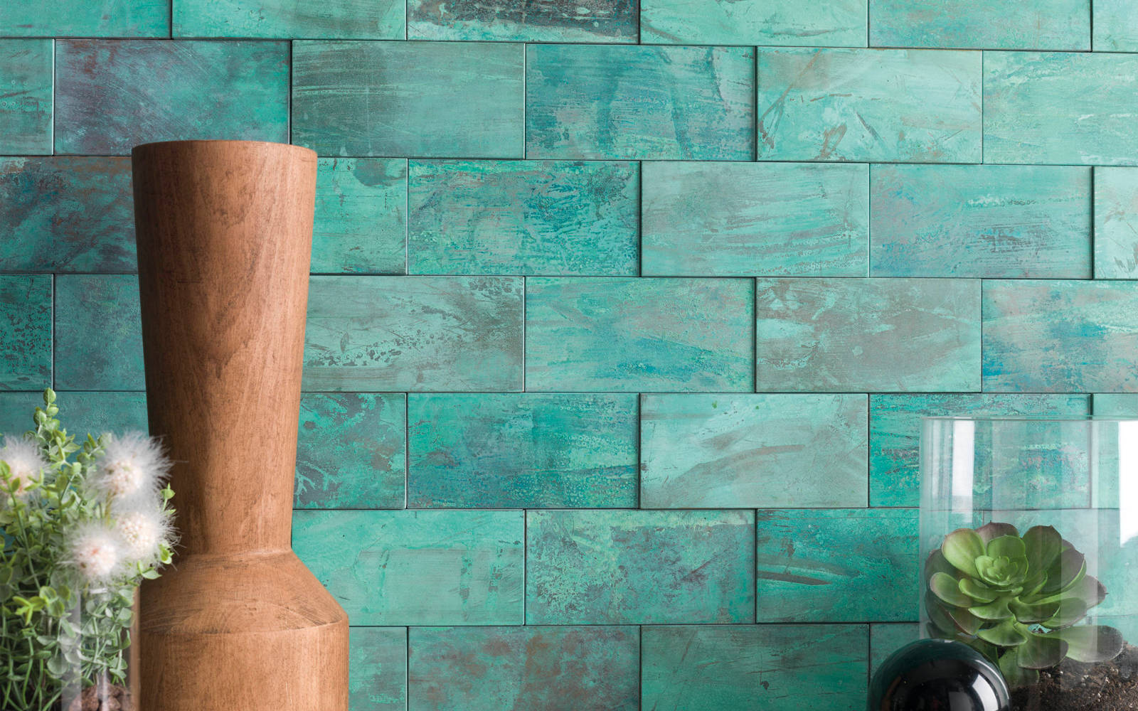Mozaïek wandtegels Worn Verdigris 30 cm x 30 cm x 0,8 cm - Porcelanosa