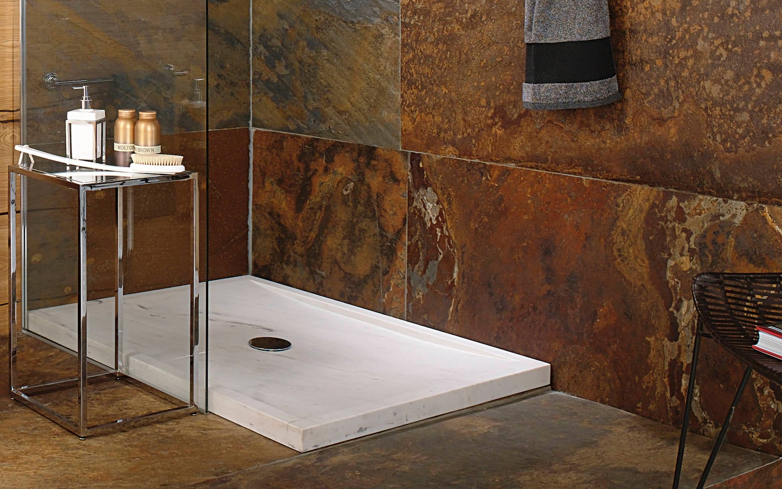 Piatto doccia in pietra naturale Samui Persian White 120 cm x 90 cm x 5 cm - Porcelanosa