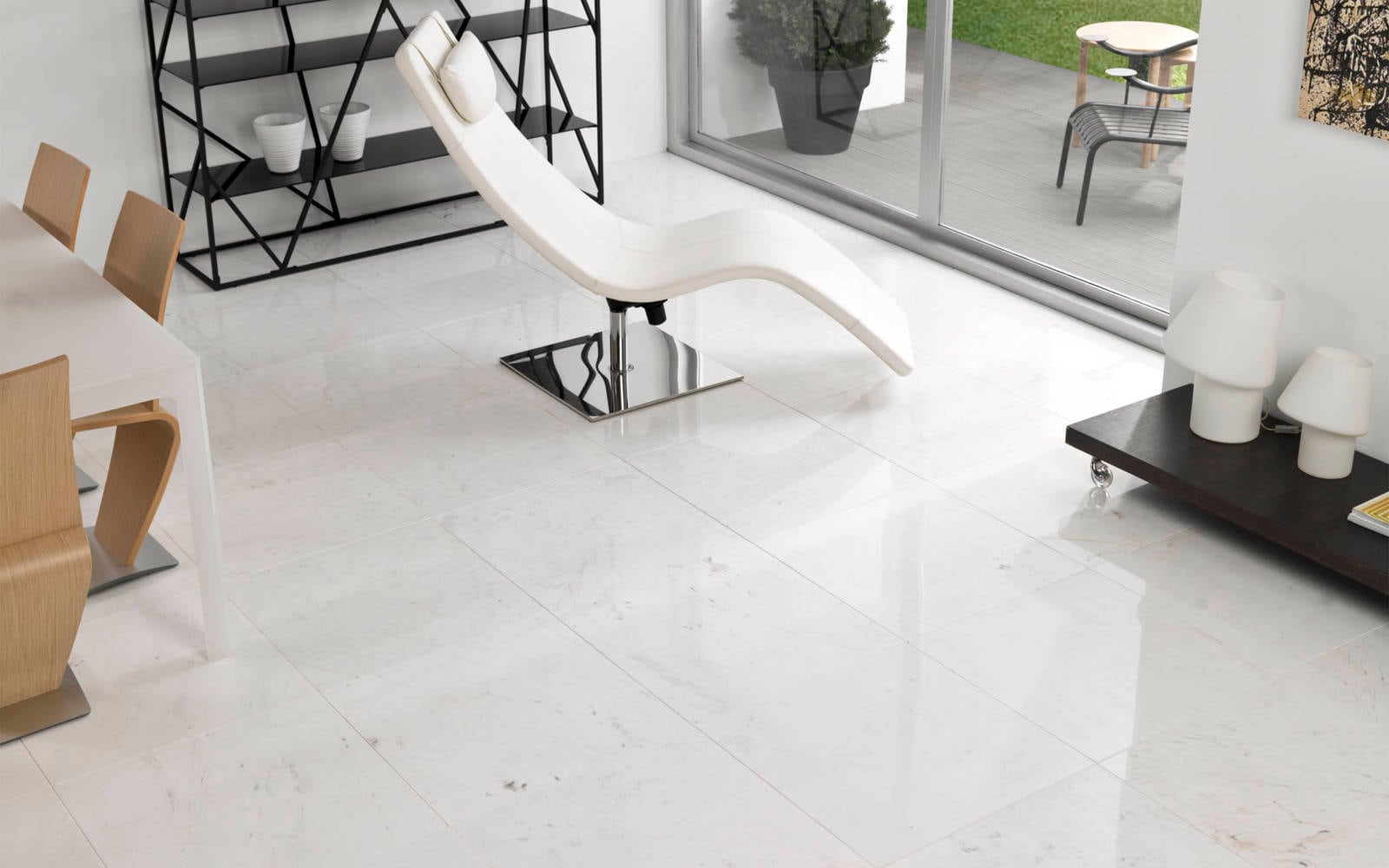 Piso piedra natural Persian White Pulido 40 cm x 80 cm x 2 cm - Porcelanosa