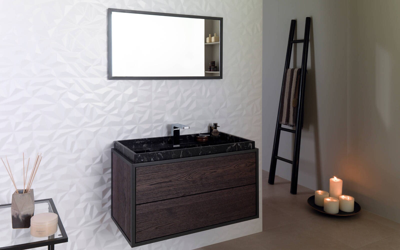 Mobilier salles de bains Edge Roble Cuero - Porcelanosa