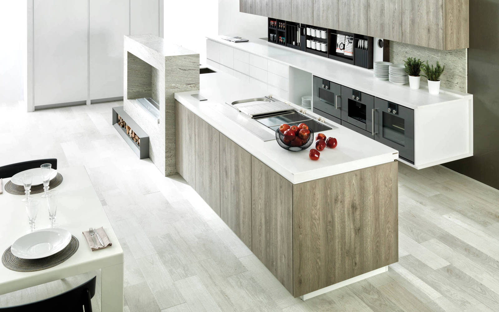 Mobiliario de cocina E2.30 Terroso Texturado · Blanco Texturado - Porcelanosa