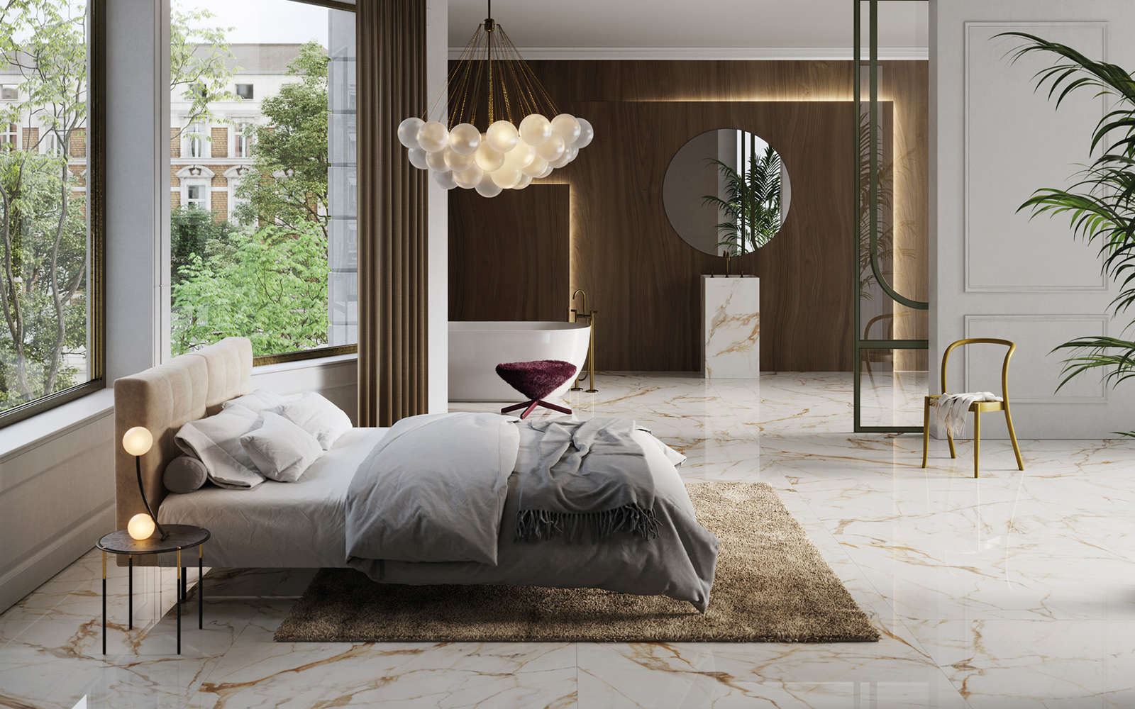 Pavimento XLight Calacatta Gold 120 cm x 120 cm - Porcelanosa