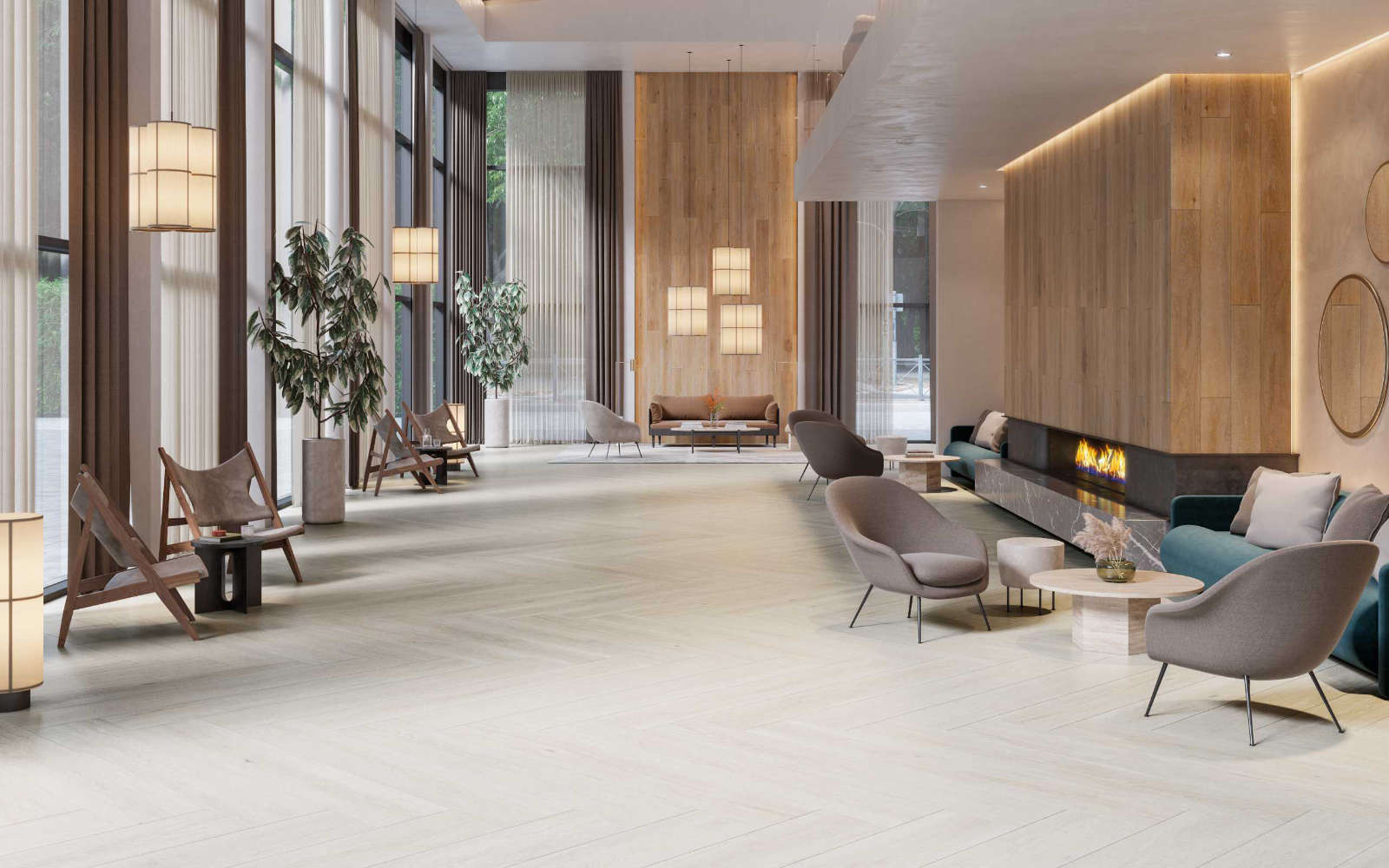 PAR-KER® напольное покрытие Devon Bone 19,3 cm x 180 cm - Porcelanosa
