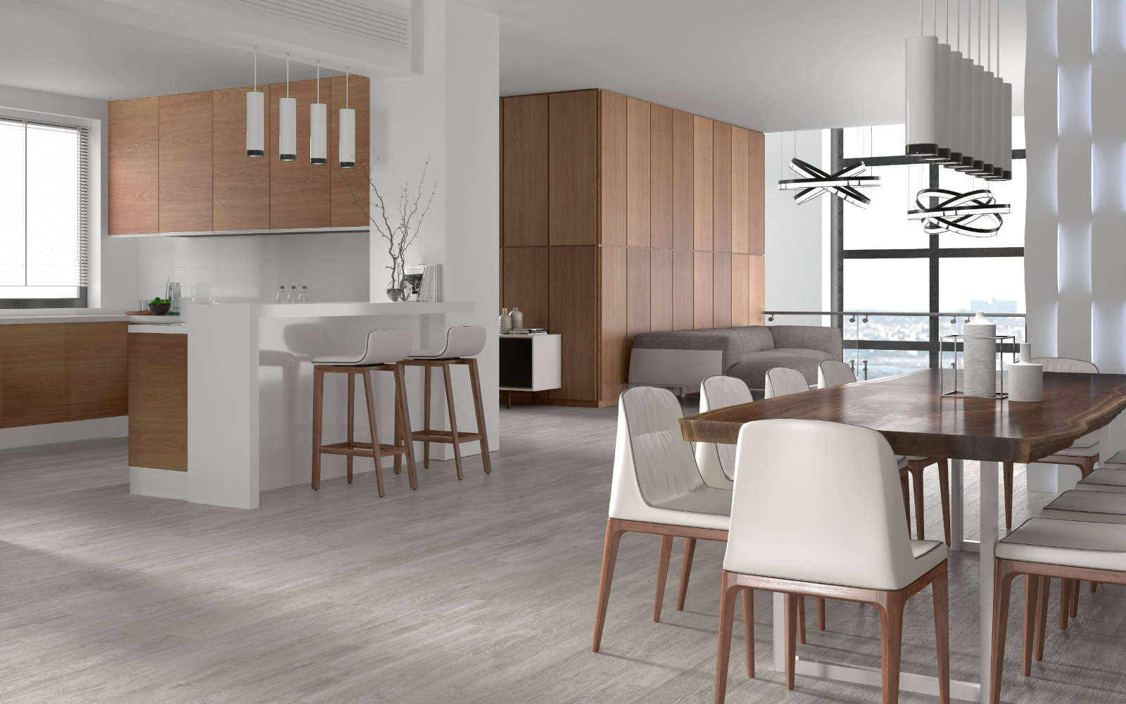 PAR-KER® напольное покрытие Smart Tanzania Silver 22 cm x 90 cm - Porcelanosa