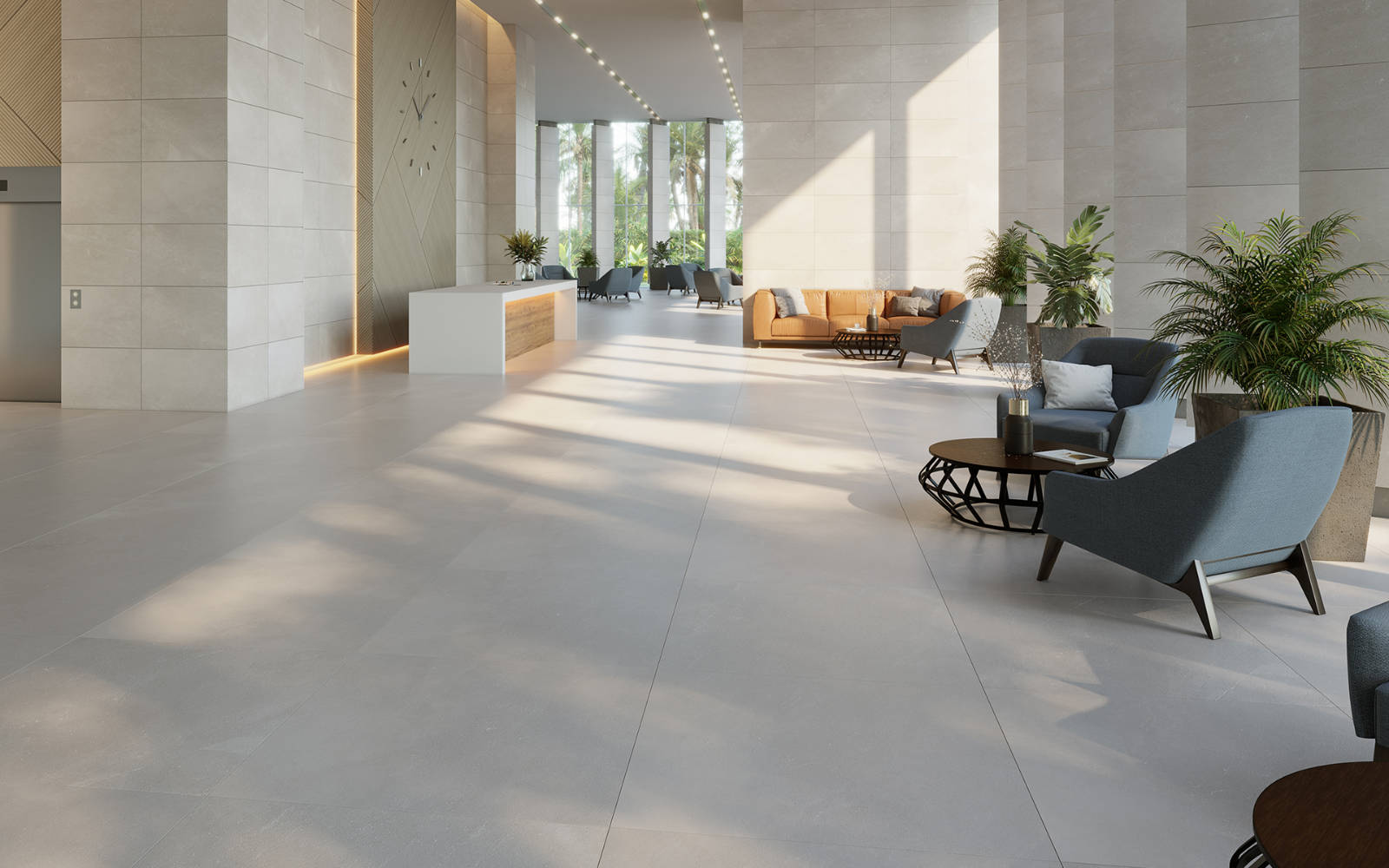Piso porcelânico técnico Adda Silver 120 cm x 120 cm - Porcelanosa