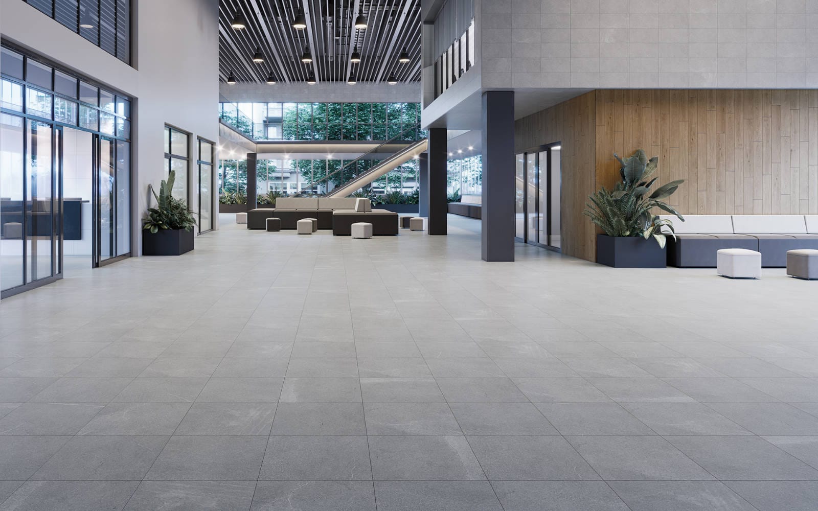 Piso porcelânico técnico Petra Acero 59,6 cm x 59,6 cm - Porcelanosa
