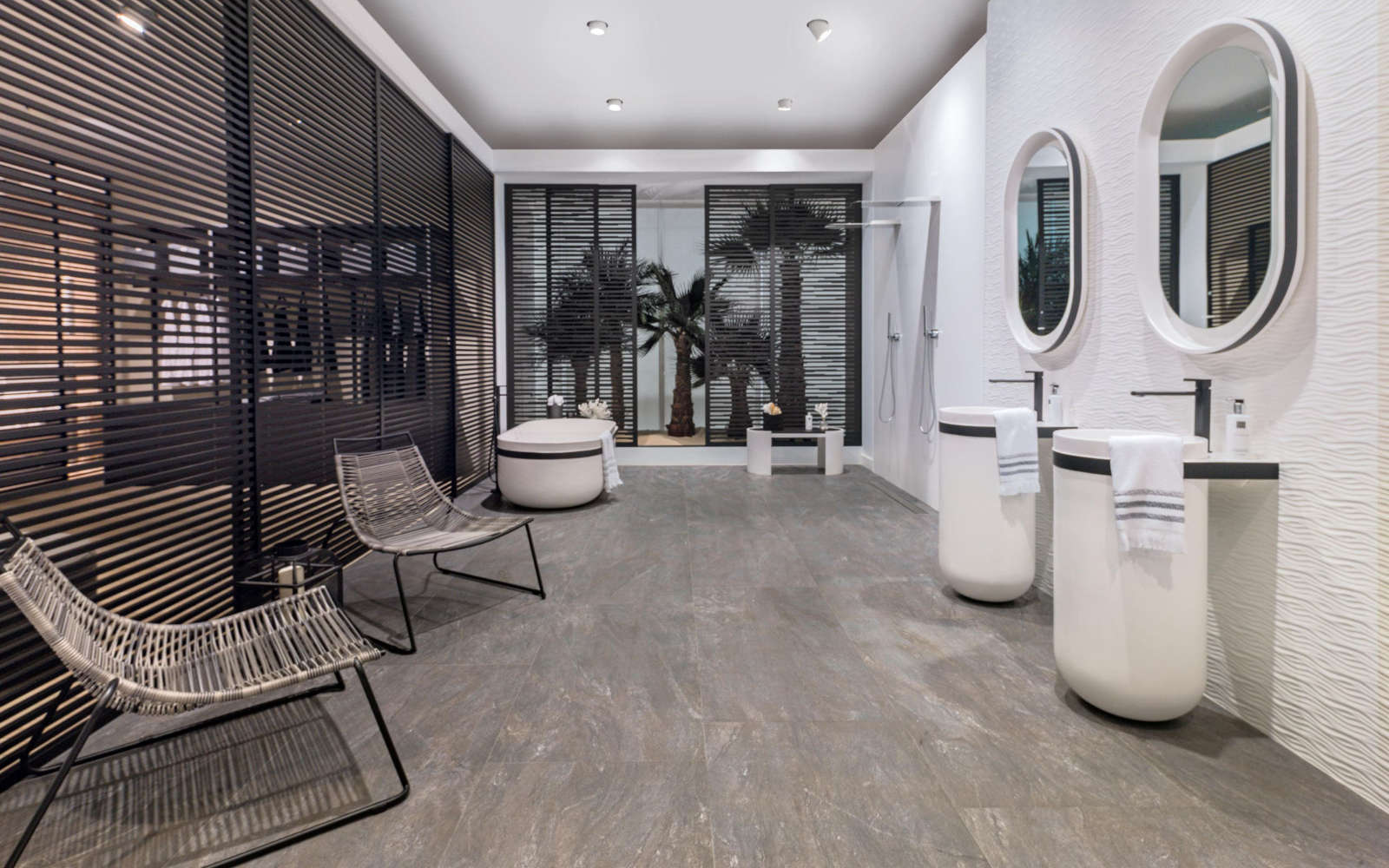Pavimento STON-KER® Austin Dark Gray 45 cm x 120 cm - Porcelanosa