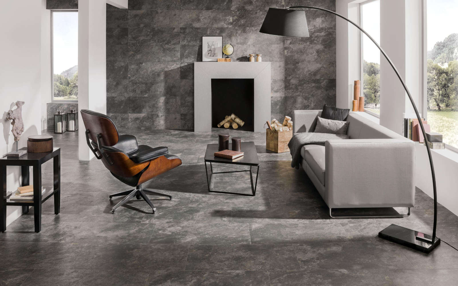 STON-KER® 도자기 그레이 포장도로 Image Dark 40 cm x 80 cm - Porcelanosa