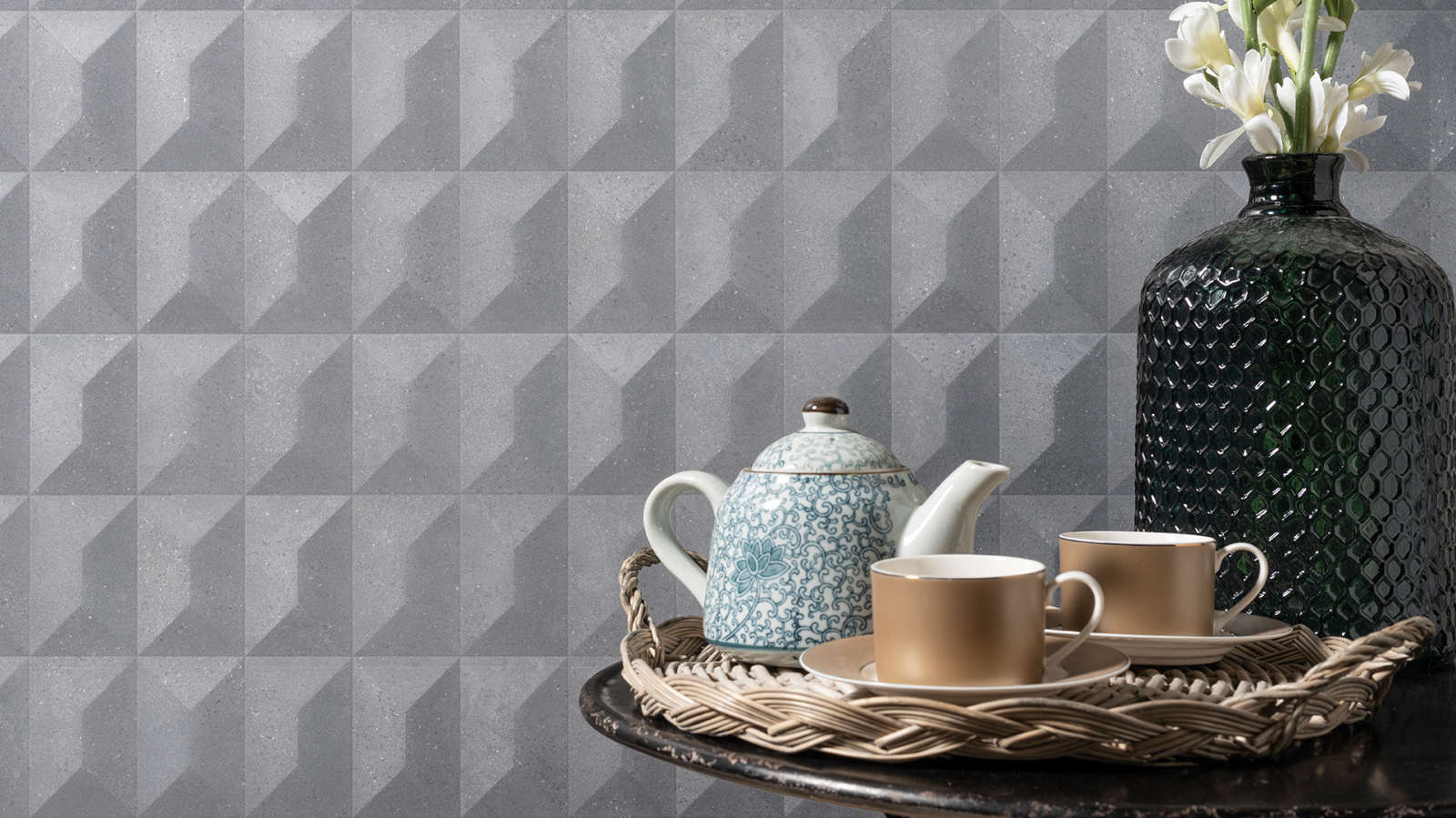 Revestimiento cerámico Tahití Vela Grey 45 cm x 120 cm - Porcelanosa
