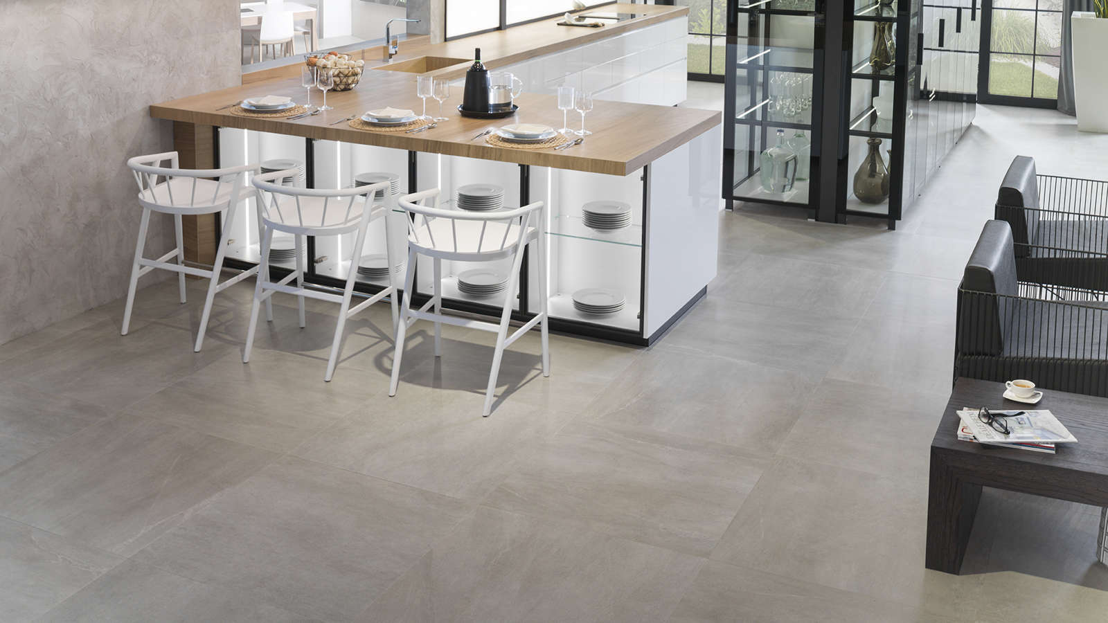 Piso STON-KER® Urban Acero 100 cm x 100 cm - Porcelanosa