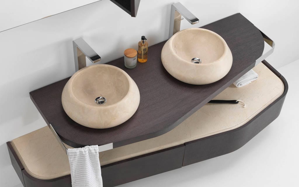 Meuble en bois naturel Minim Wood Beige Crema Italia 80 cm x 50 cm x 40 cm - Porcelanosa