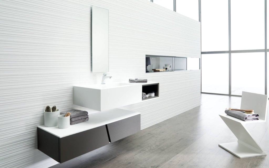 Meuble en bois naturel Minim Wood Beige Crema Italia 80 cm x 50 cm x 40 cm - Porcelanosa
