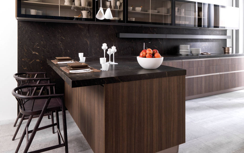 Mobiliario de cocina E6.00 Roble Alba · E4.90 Blanco Snow Mate - Porcelanosa