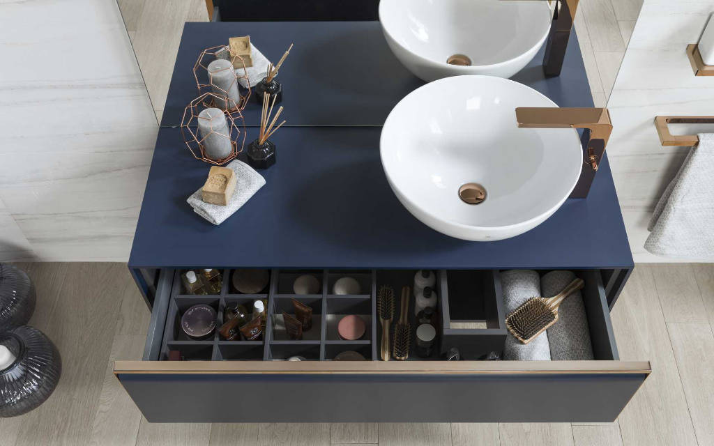 Meuble en bois naturel Minim Wood Beige Crema Italia 80 cm x 50 cm x 40 cm - Porcelanosa
