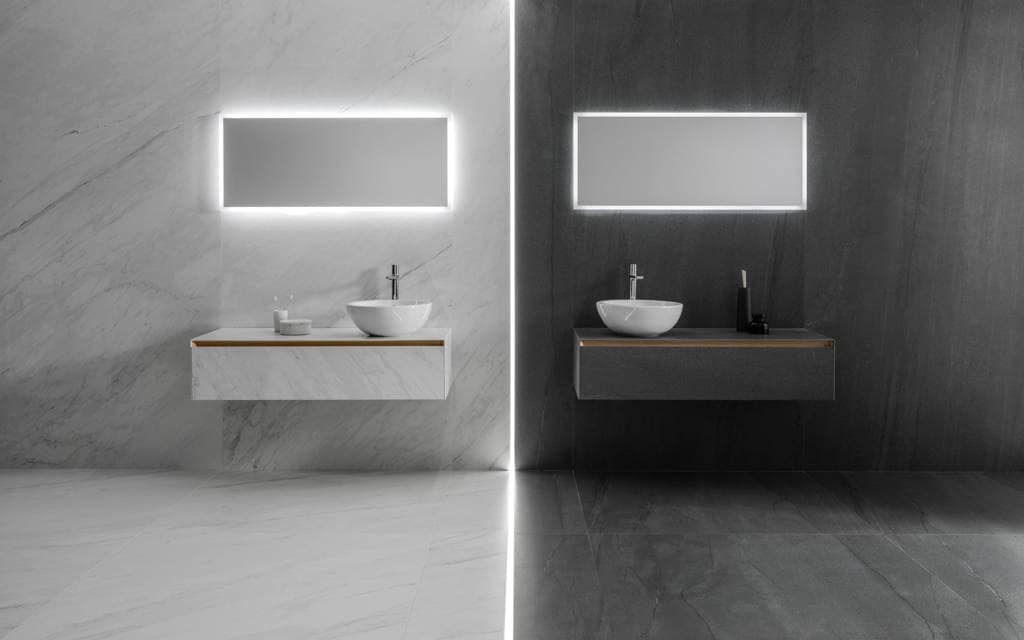 Meuble en bois naturel Minim Wood Beige Crema Italia 80 cm x 50 cm x 40 cm - Porcelanosa