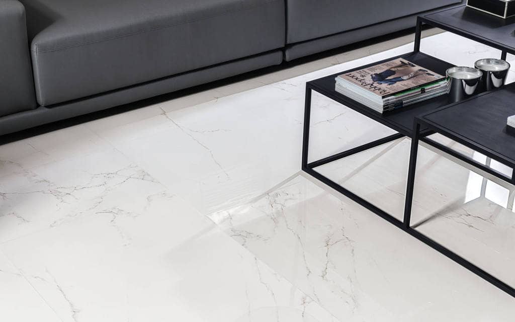 Piso piedra natural Persian White Pulido 40 cm x 80 cm x 2 cm - Porcelanosa