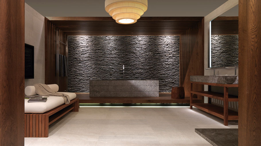 porcelanosa baños imitación madera
