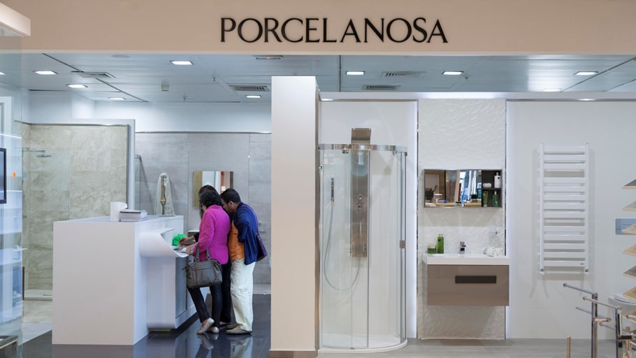 New Porcelanosa space in El Corte Inglés from Paseo Castellana