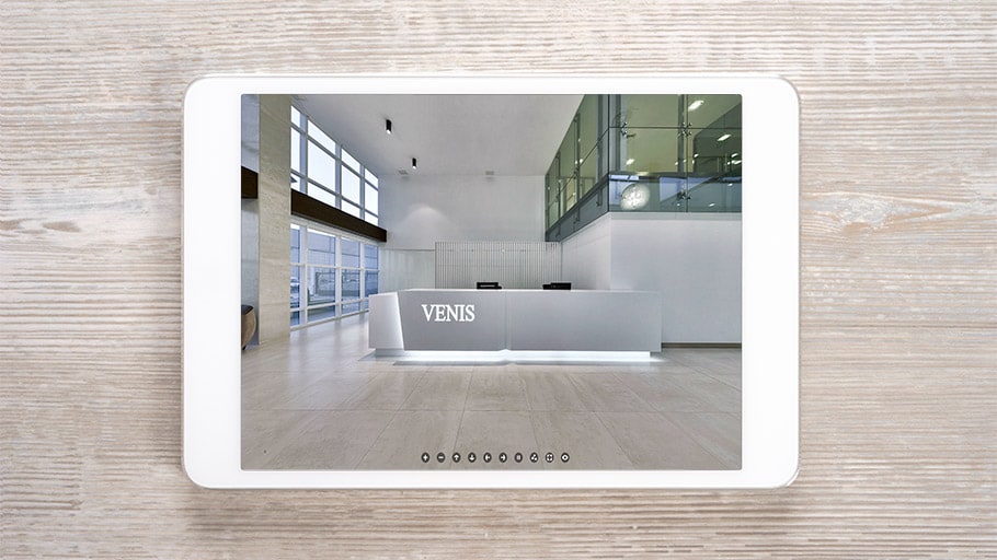 Venis on the inside and 360 degrees. Discover its showroom in a virtual tour