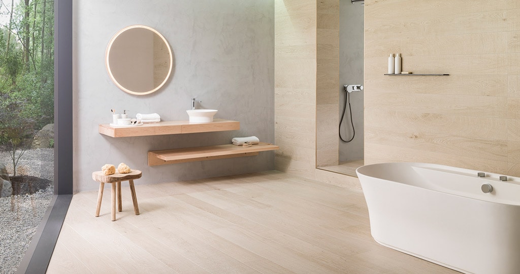 Rivestimenti in parquet ceramico Par-Ker: una pelle effetto naturale