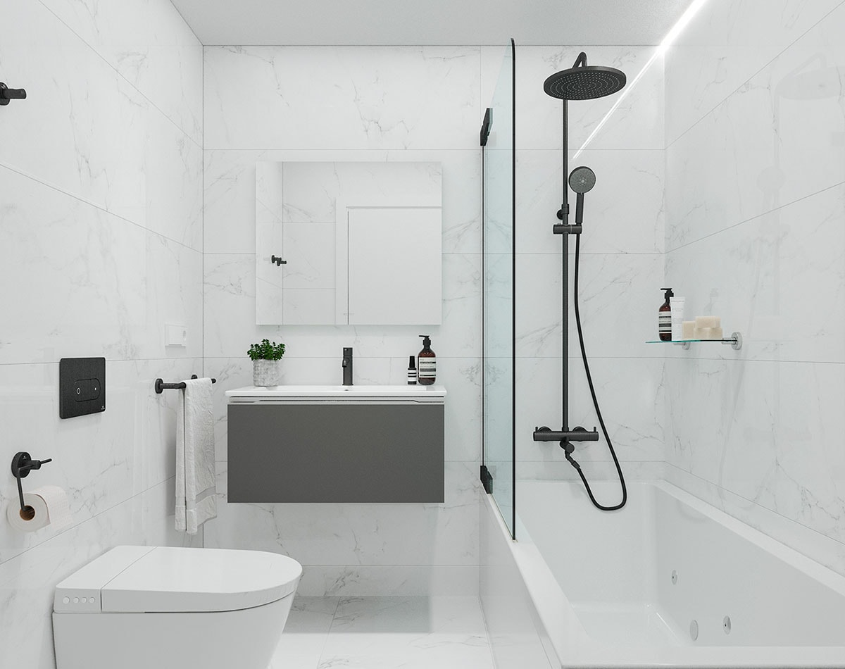 Organizzazione di utensili e oggetti nei bagni piccoli