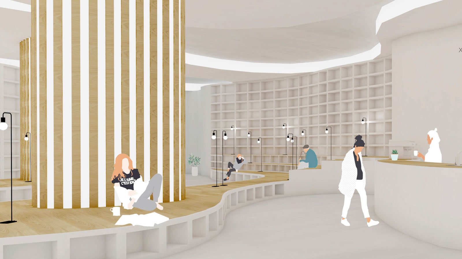The 12th PORCELANOSA Awards Finalists: Cafebrería L’Illa; forget about the noise outside through a good book and a nice cup of coffee.