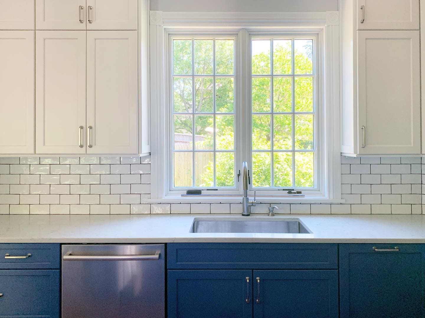 kitchen window design with chimney