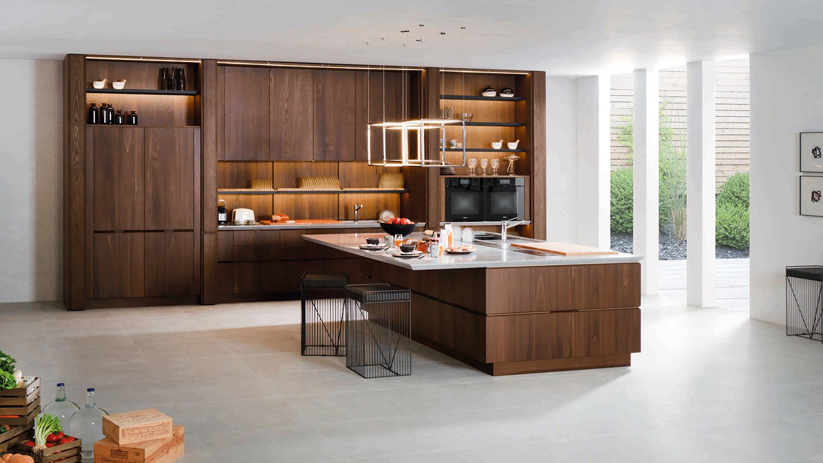 Chapado madera Cocina E6 Roble Torrefacto Gamadecor Porcelanosa