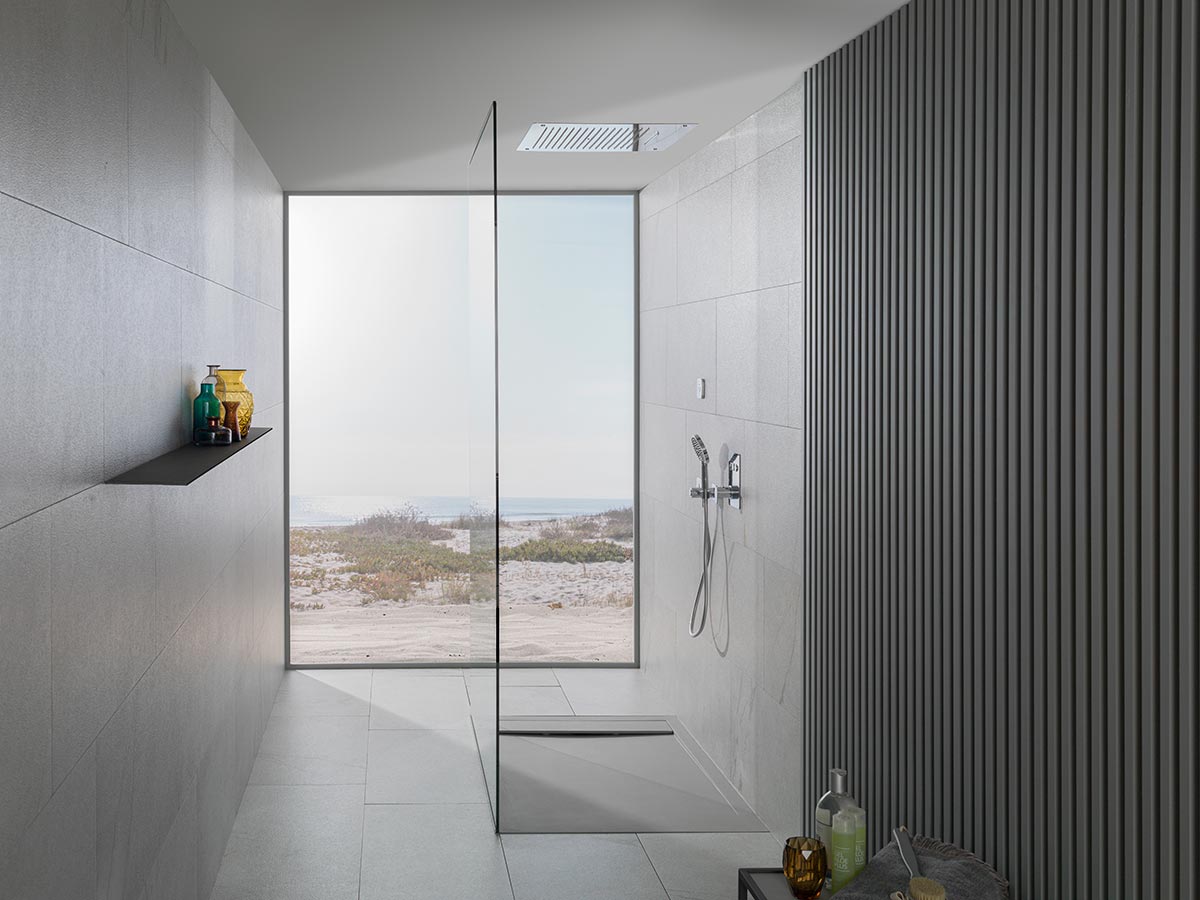 Zen shower tray by Noken Porcelanosa Bathrooms.