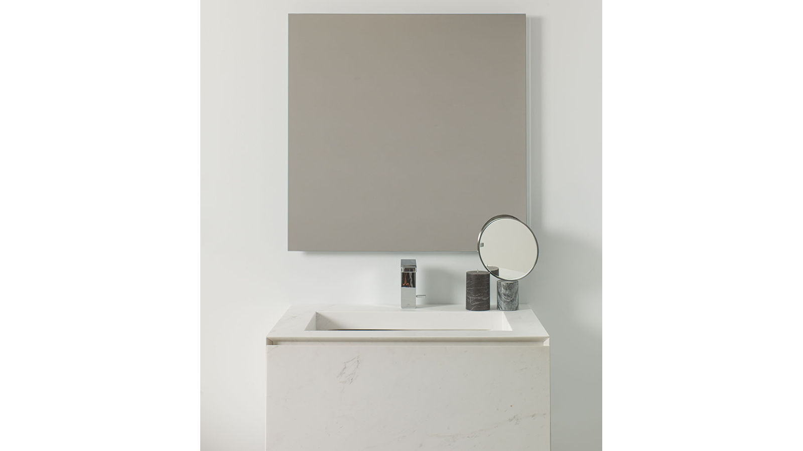 Minim Stand Washbasin Persian White + Minim Mirror 80 cm x 80 cm Antic Colonial Porcelanosa