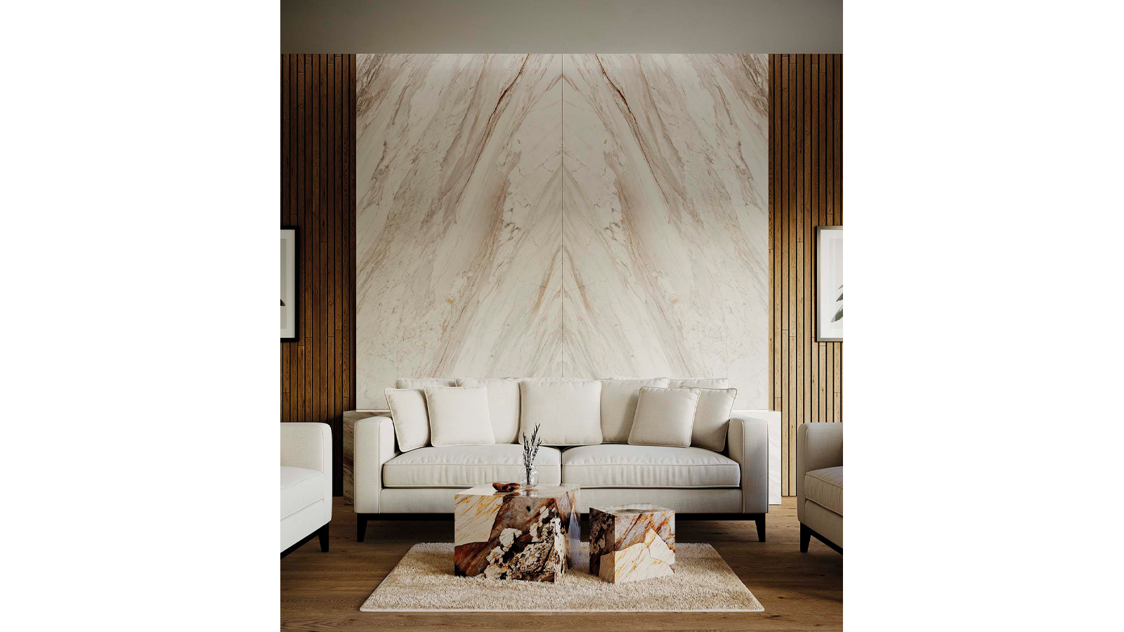 Marmol Aspen White+Altissima Pangea Polished+Parque Advance 1L Marron Antic Colonial Porcelanosa