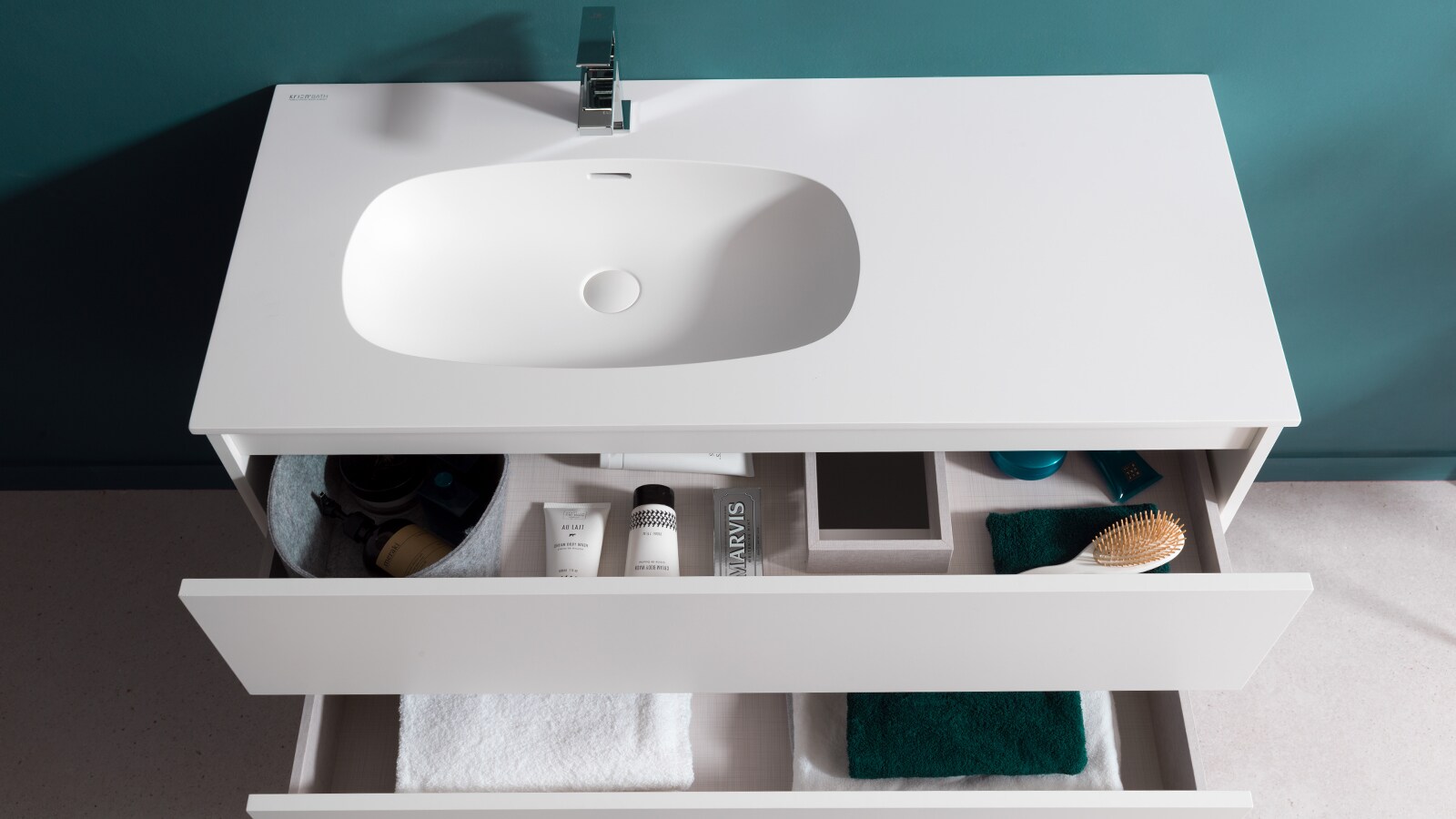 Mueble Smart Encimera 100 IZQ. Blanco Krion Porcelanosa-2