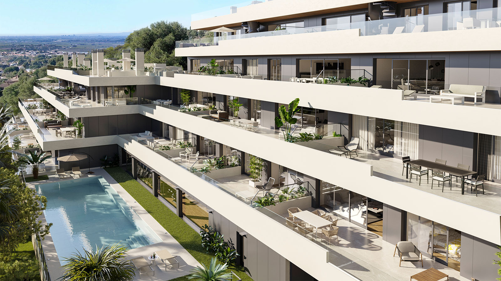 Vista Aerea del complesso Monasterios Residences | Touza Porcelanosa