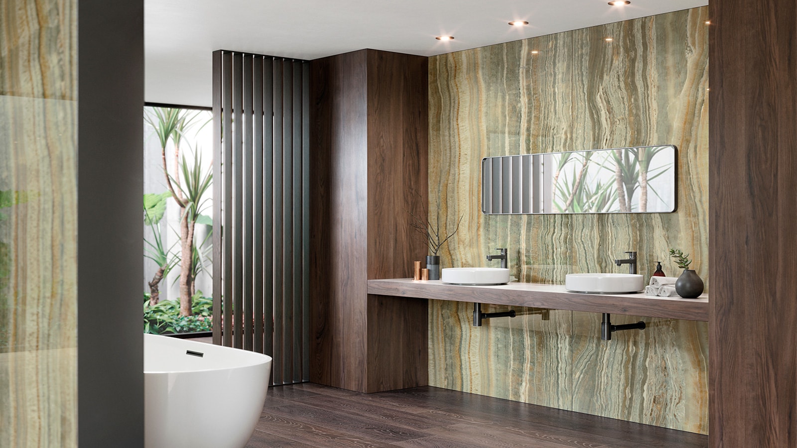 Onice Green bathroom.