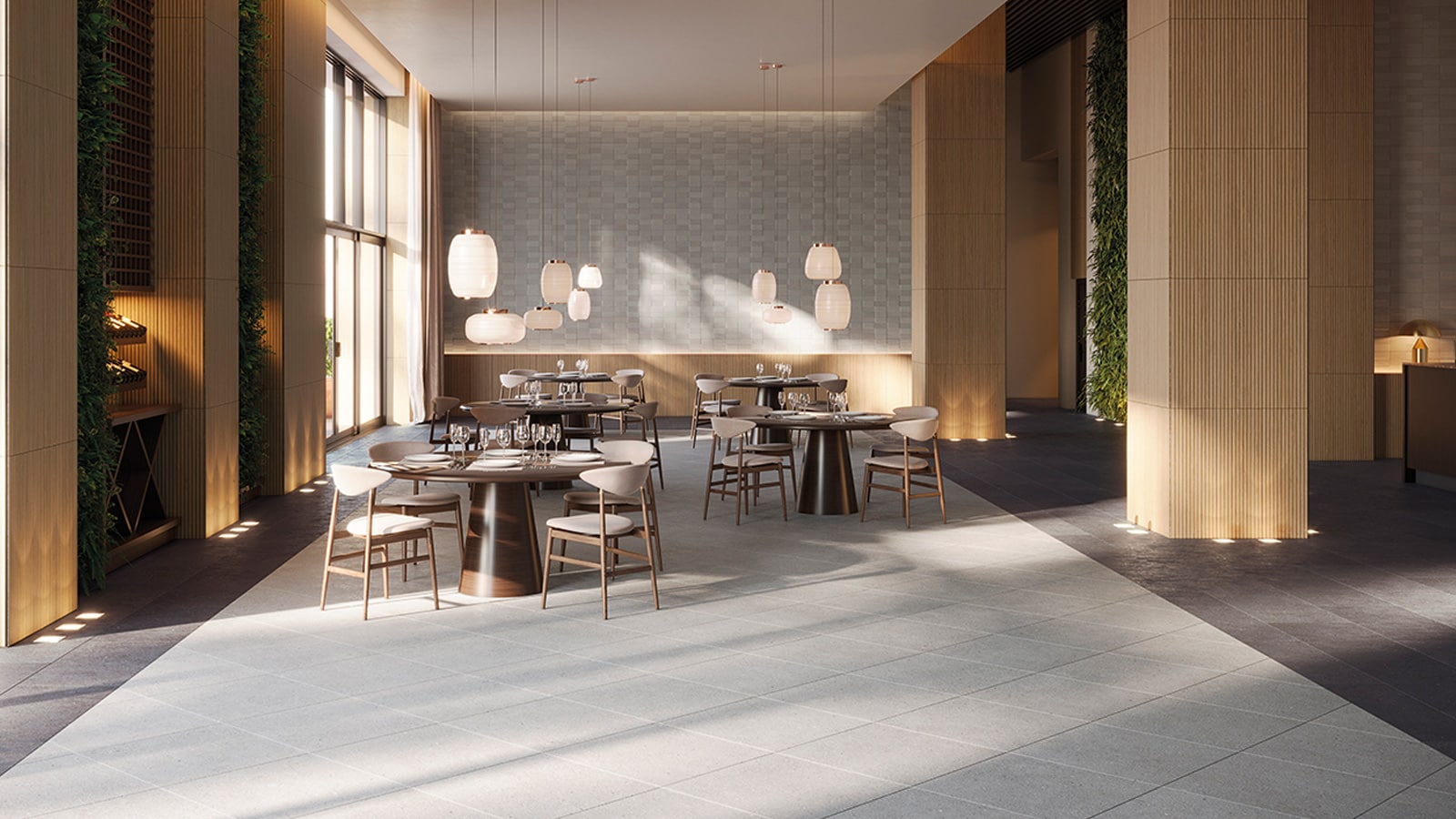 Los suelos resistentes de Porcelanosa para restaurantes con estilo