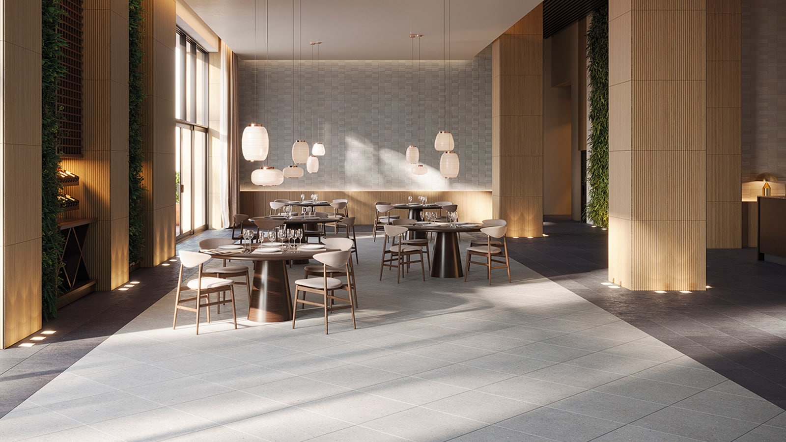 Los suelos resistentes de Porcelanosa para restaurantes con estilo