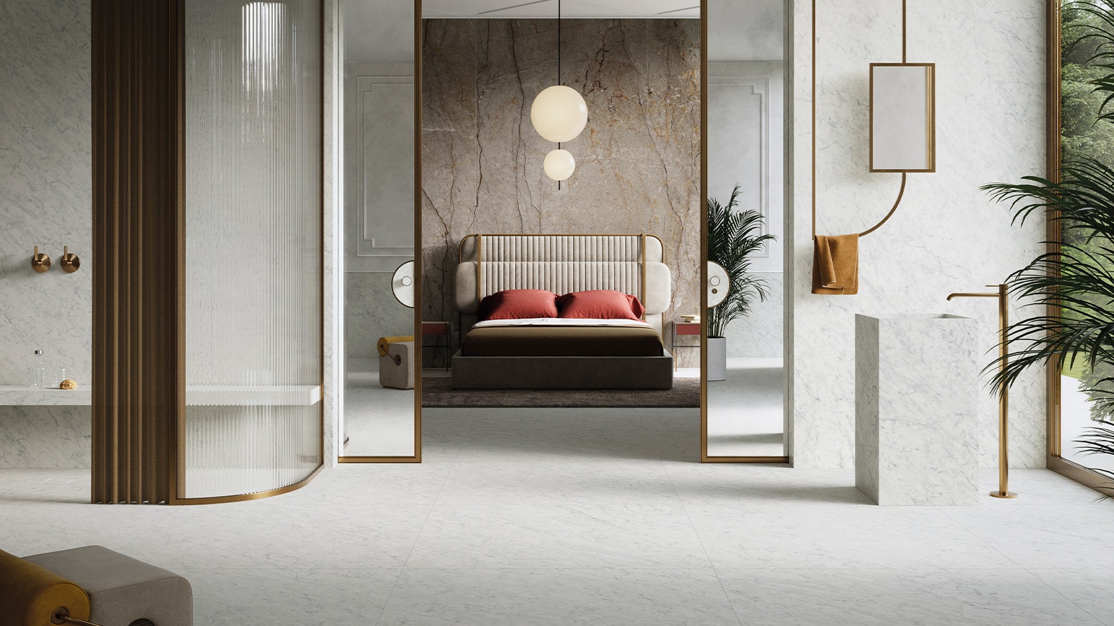 Intérieurs blancs et lumineux avec Porcelanosa