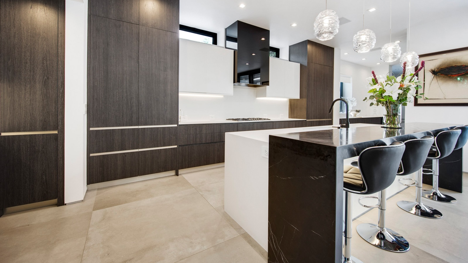 A home in Denver with a contemporary Porcelanosa kitchen