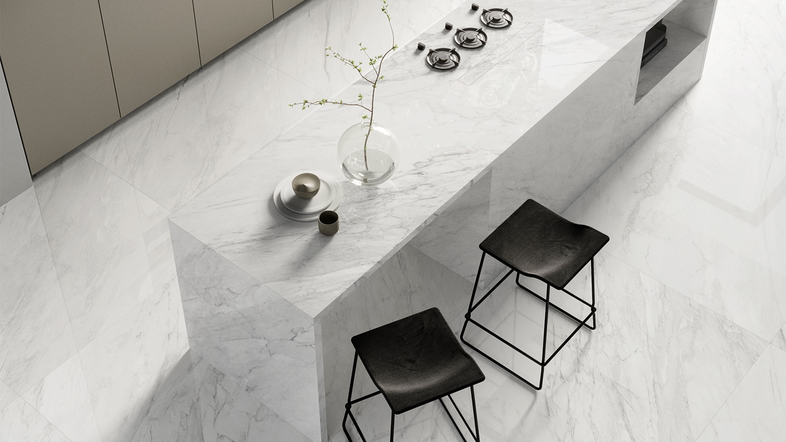 Define the style of your kitchen with porcelain countertops.