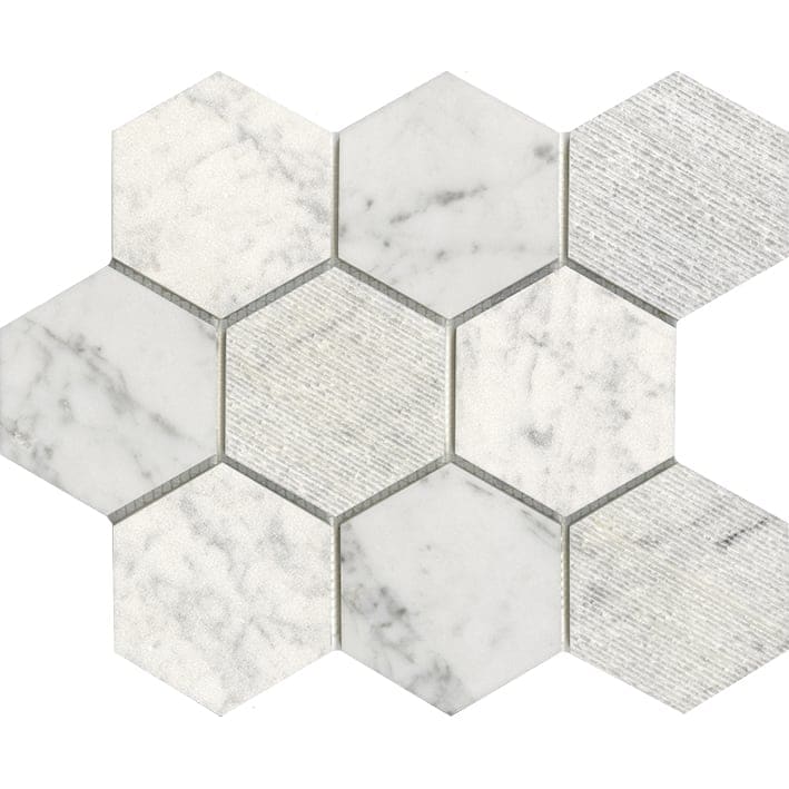 World Hexagon Texture White 29.9X25.9X0.8