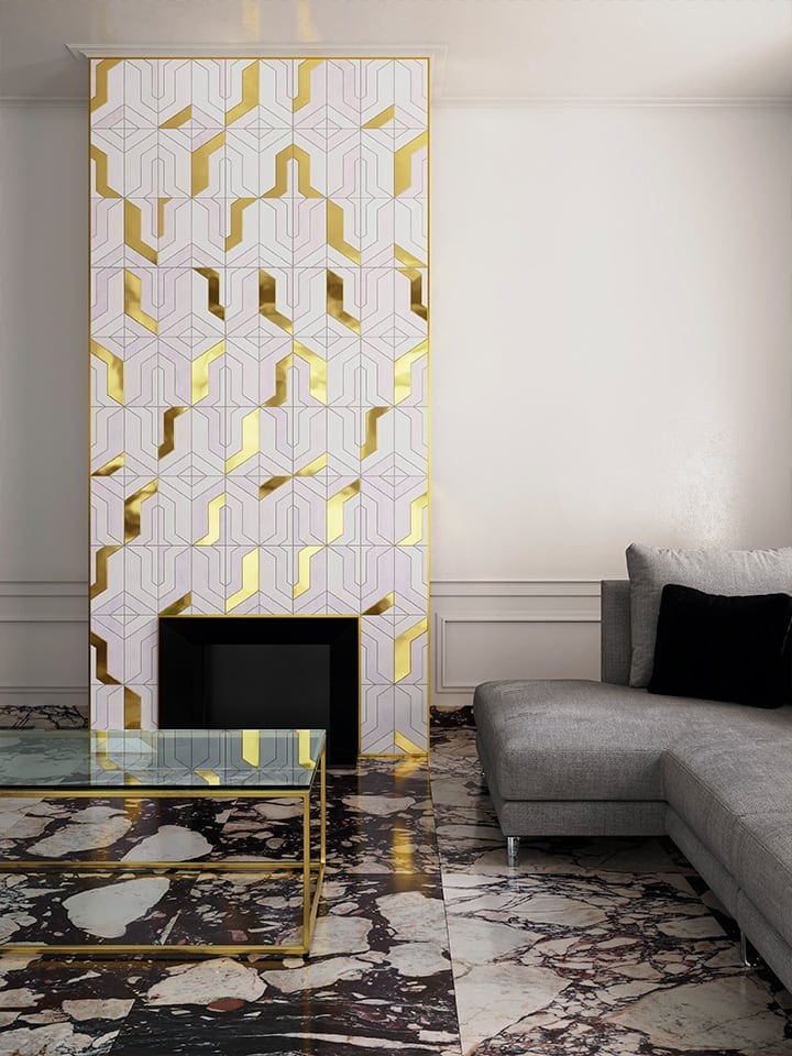 Art Deco style contemporary living room