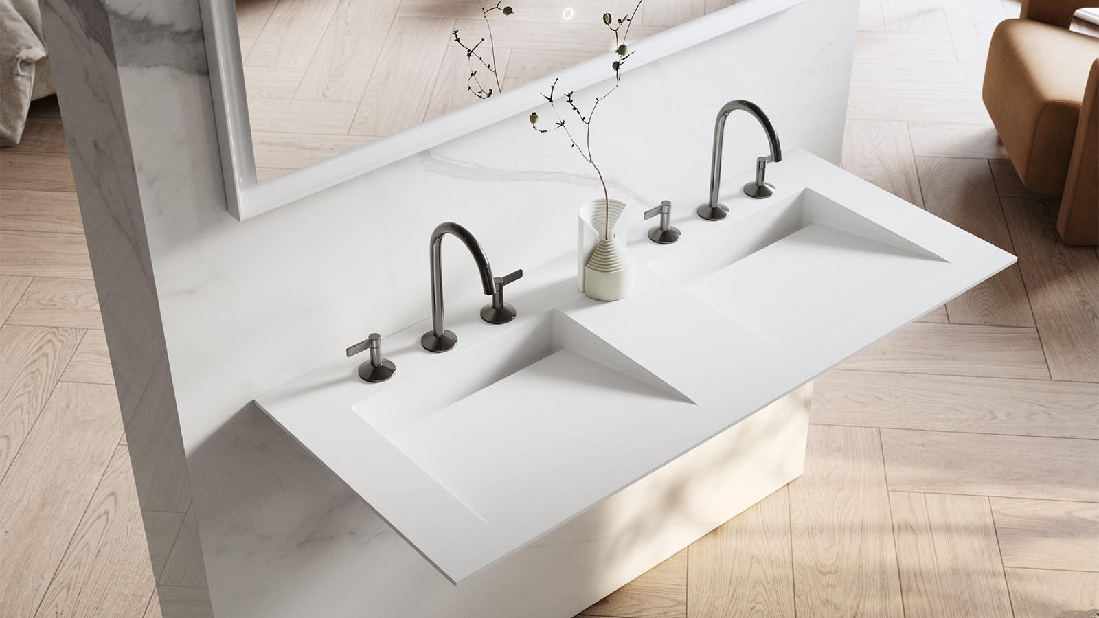 NER, la nouvelle collection de plans vasque et meubles de salle de bain conçue par Fran Silvestre.