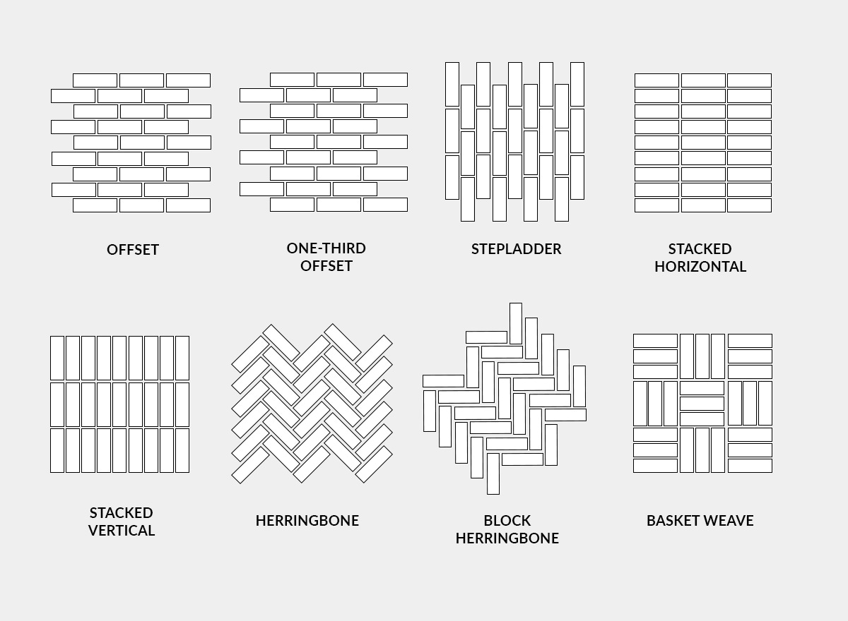 Rectangular tile layout patterns