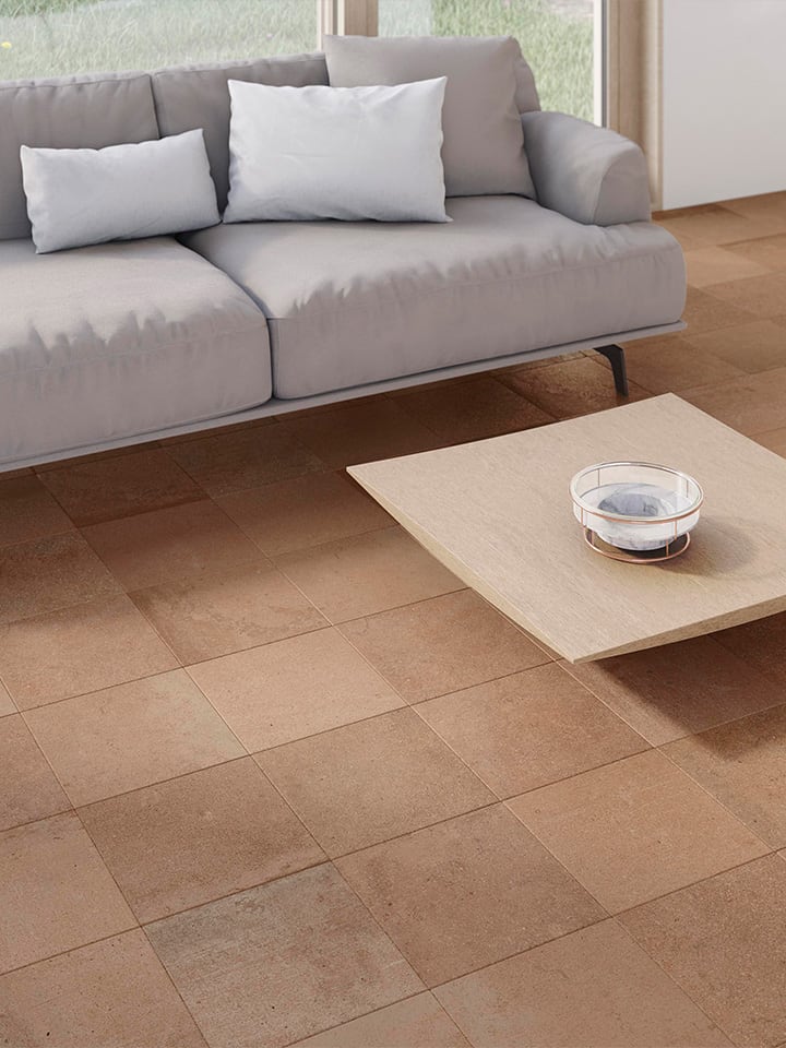 Terracotta floor tiles