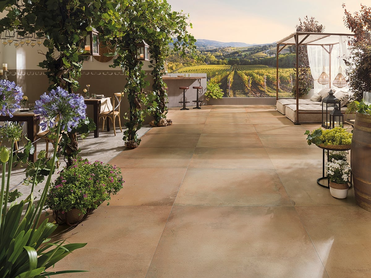 Terracotta porcelain tiles