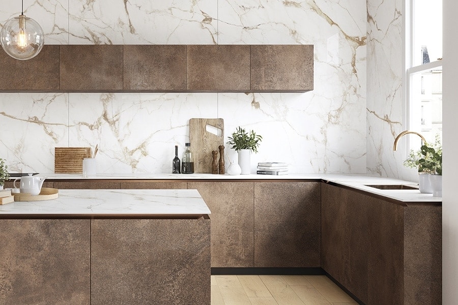 Kitchen feature wall ideas_Large format sintered stone